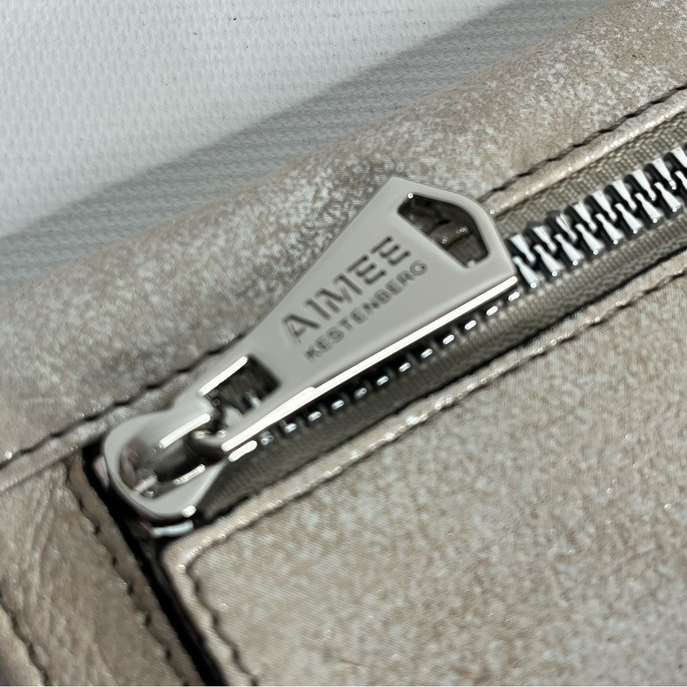 NWT Aimee Kestenberg Leather Stone Silver Ashley Pouch - Picture 10 of 10